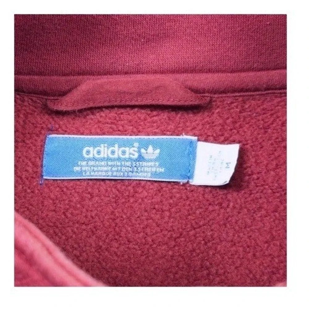 Adidas Big Spellout Trefoil Track Jacket Mens M Maroon Silver Full Zip Z25719
